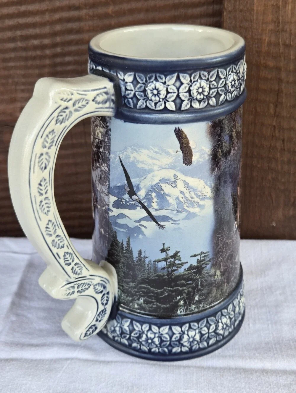 Miller Brewing Company Majestic Wildlife Bald Eagle Four Seasons Beer Stein